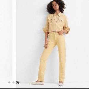 Club Monaco The Relaxed Slim High Waist Jeans in Light Yellow